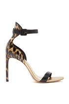 Nicole Leopard-Print Patent Sandals